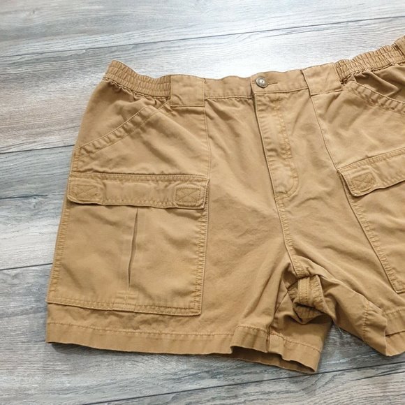 Cabelas Mens Cargo Shorts Earth Brown Canvas Wash Outdoor Camping Casual Work - Picture 2 of 11
